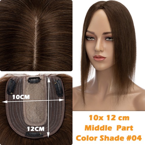 Topper 100% Human Hair Top Toupee Piece Clip in Hairpiece Indian Wig Women 6-20" - Picture 39 of 117