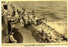 Die Amerikaner in Veracruz: Feuerunterst&uuml;tzung f&uuml;r ausgeschiffte Marines c.1914