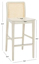 Safavieh BENICIO RATTAN BAR STOOL, Reduced Price 2172723948 BST1507B-SET2