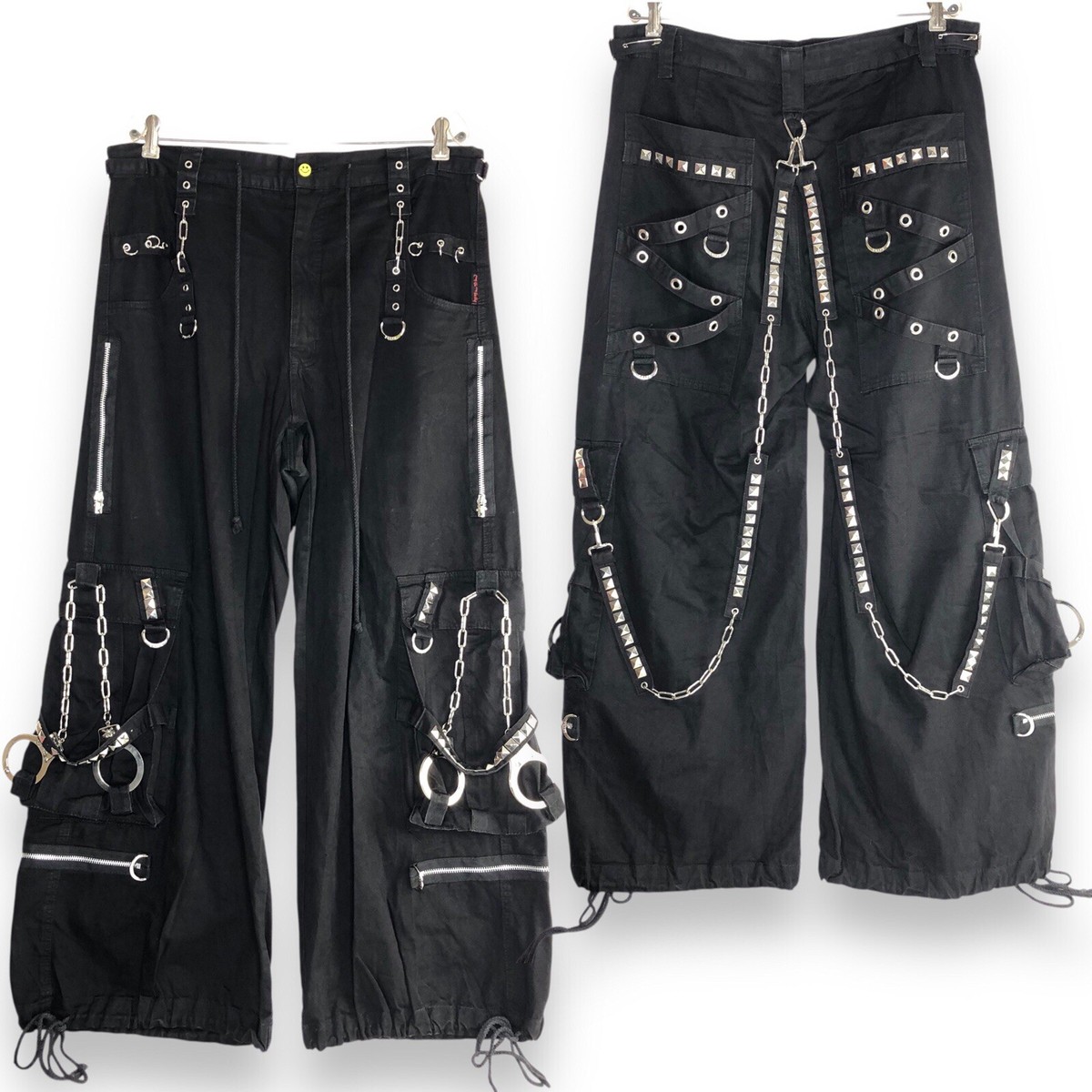 パンツ 2000s STIGMATA 2way Bondage Hagis Pants Tripp NYC Y2K Baggy Bondage Black Pants L Goth Skate Grunge Punk