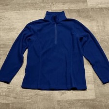 Land's End Blue Fleece Quarter Zip with Mock Neck S