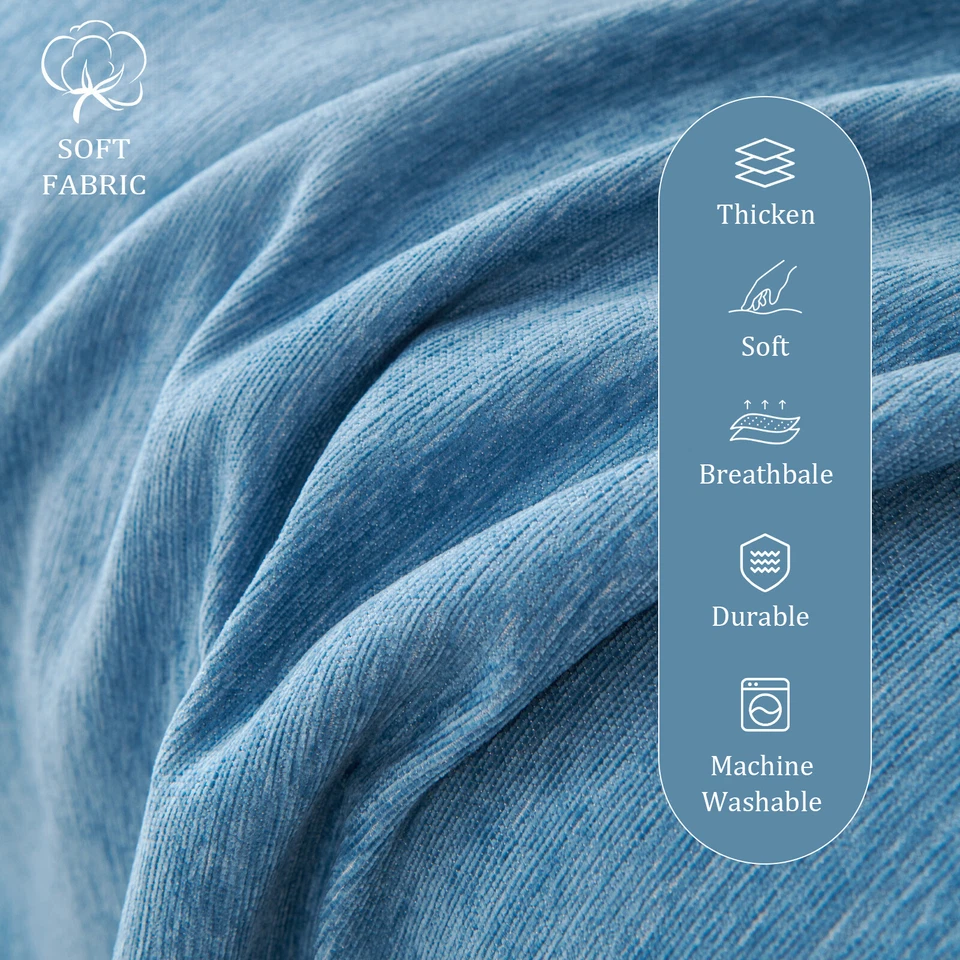 Extra Large Sectional Couch Cover 91"W Chenille Sofa Slipcover w/ Tassel 8 Color - Image 3 of 4