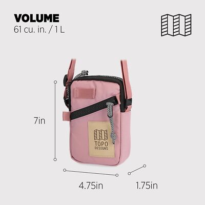 Topo Designs Mini Shoulder Bag One Size, Rose | eBay