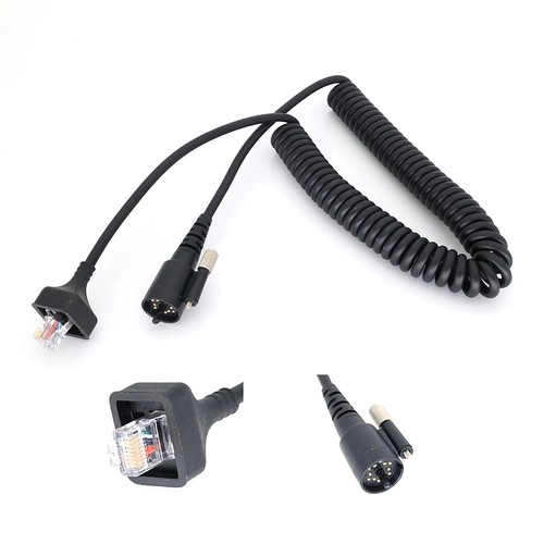 Stretchable Microphone Speaker Cable For KENWOOD KMC-27 TK-690 TK-5710 Radios - Photo 6/6