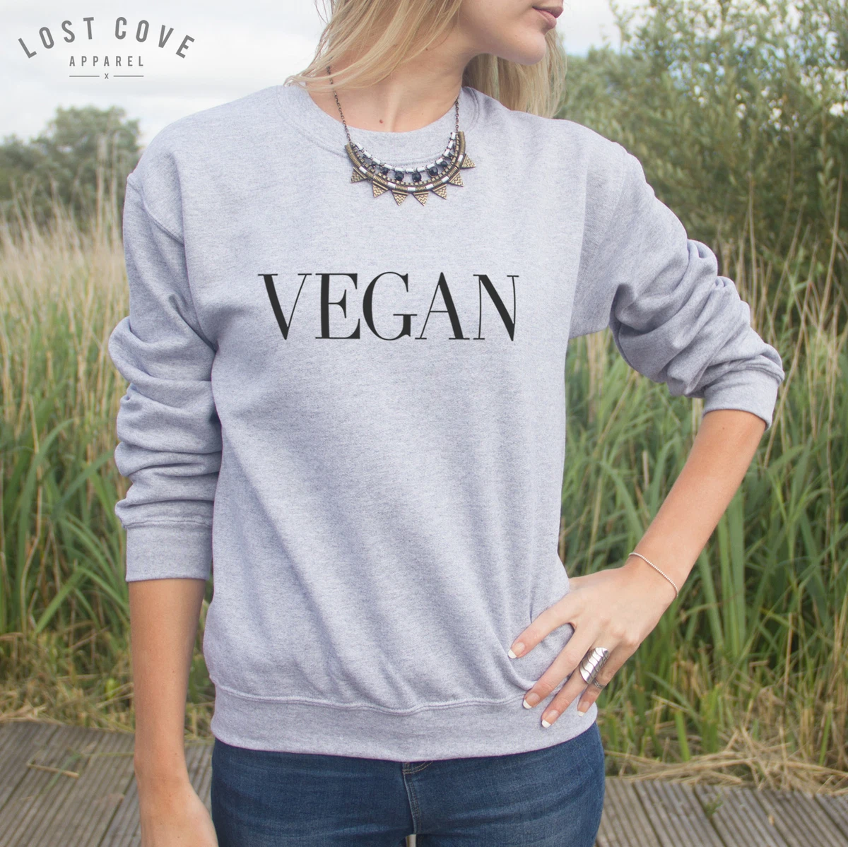 Vegan Jumper Sweater Sweatshirt Top Fashion Slogan Funny Fitness