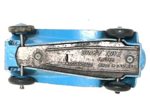 Antiguo coche de juguete miniatura Jaguar azul claro Dinky Toys Inglaterra Metal Meccano Ltd - Imagen 6 de 7