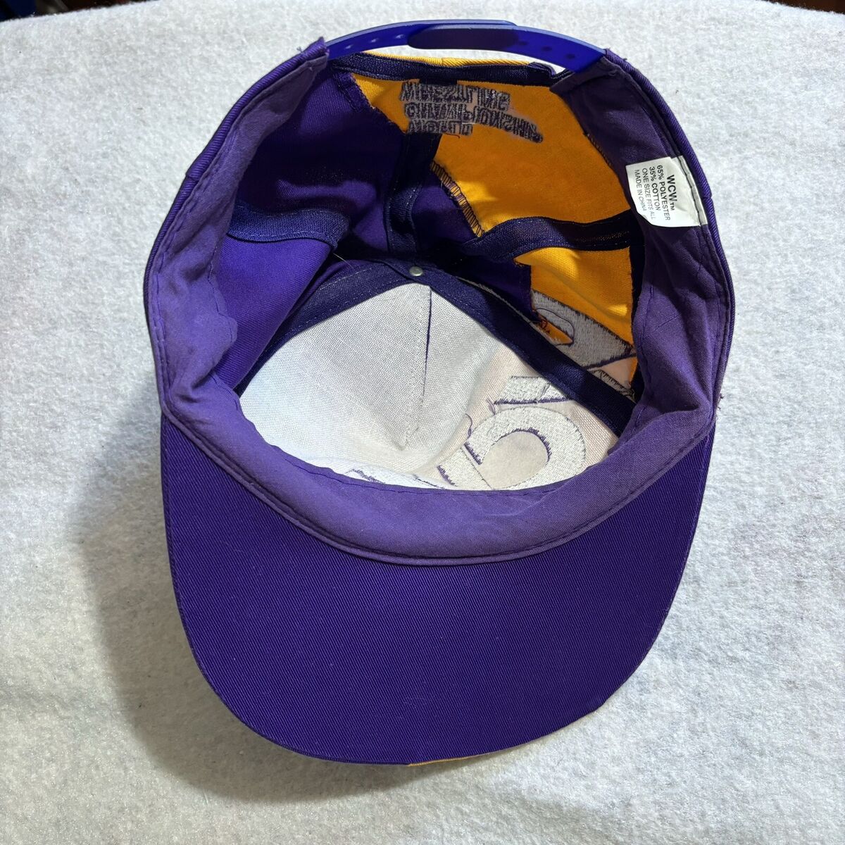 Vintage WCW Hat Snapback Purple Yellow World Championship Vintage WCW Hat Snapback Purple Yellow World Championship