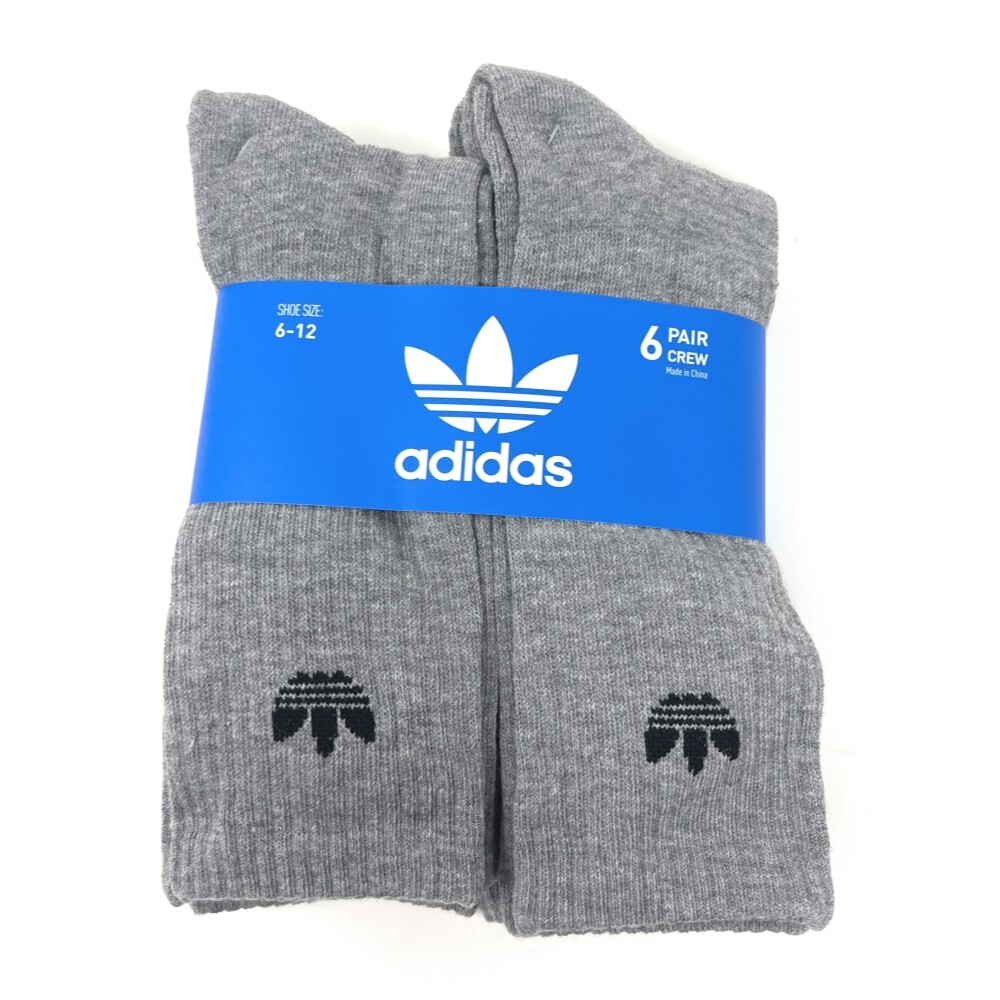 adidas Men's Originals Trefoil 6 Pack Crew Socks | eBay