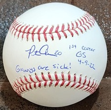 PETE ALONSO SIGNED 1ST CAREER GS MULTI INSCRIBED BASEBALL #ED 20/22 LE FANATICS