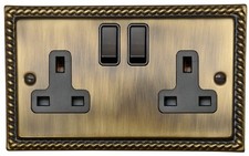 G&H Roped Antique Brass MABB Light Switches, Plug Sockets, Dimmers, USB, Toggles