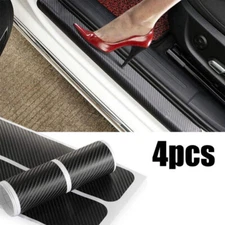 4X Carbon Fiber Car Door Plate Sill Scuff Cover Sticker Anti Scratch Accessories