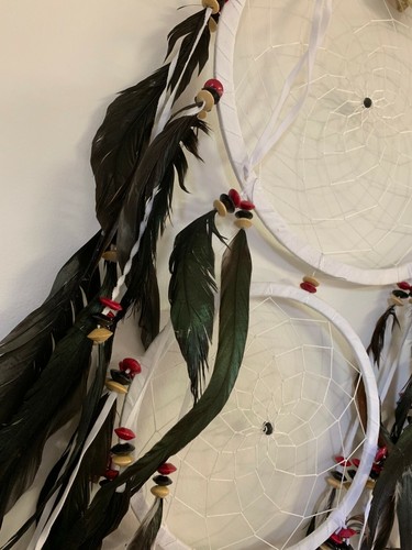 AMAZINGLY Large 1.65m Dream Catcher Soft Leather 32 cm Web - Picture 7 of 10