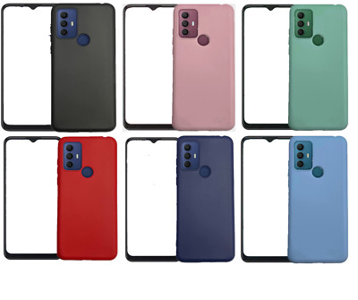 HHUAN Custodia Per TCL 30 SE (6.52") + [1 Pezzi Vetro Temperato Pellicola Protettiva], Nero Morbida Silicone TPU Bumper Antigraffio/Antiurto Case, Per