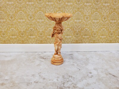Dollhouse Bird Bath Roman Style Aged Tan Finish Fairy Garden 1:12 Scale