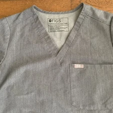 Figs Technical Collection Scrub Top Womens XXS Gray Short Sleeve Medical Uniform