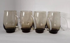 Libbey Tempo Brown Tawny Glass Mug Open D Handle Tankard