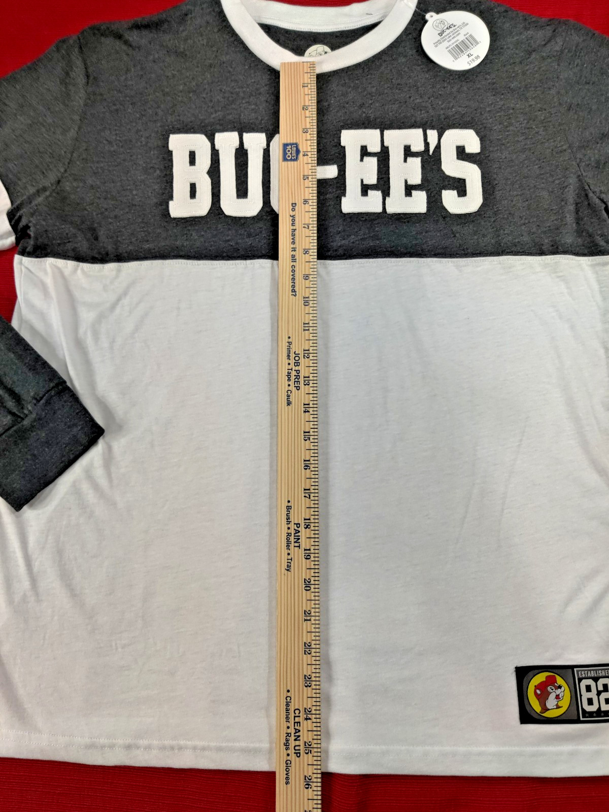 Buc-ee's Black And White Varsity Long Sleeve Shirt XL NWT