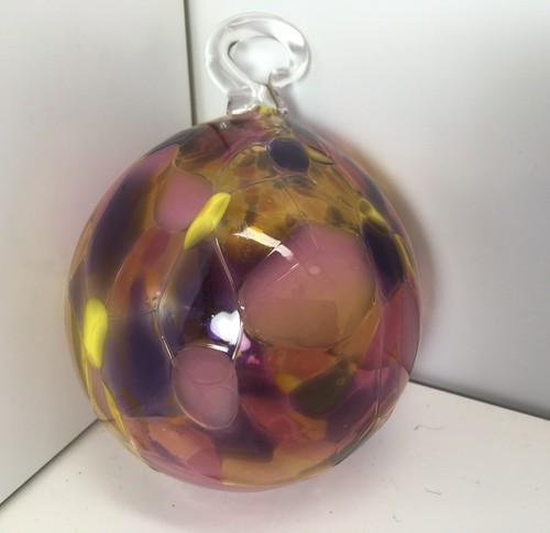 Kitras Kunst Glas Calico Kugel Handarbeit/Mundgeblasen in Kanada Bunt 3,25”d - Bild 2 von 3