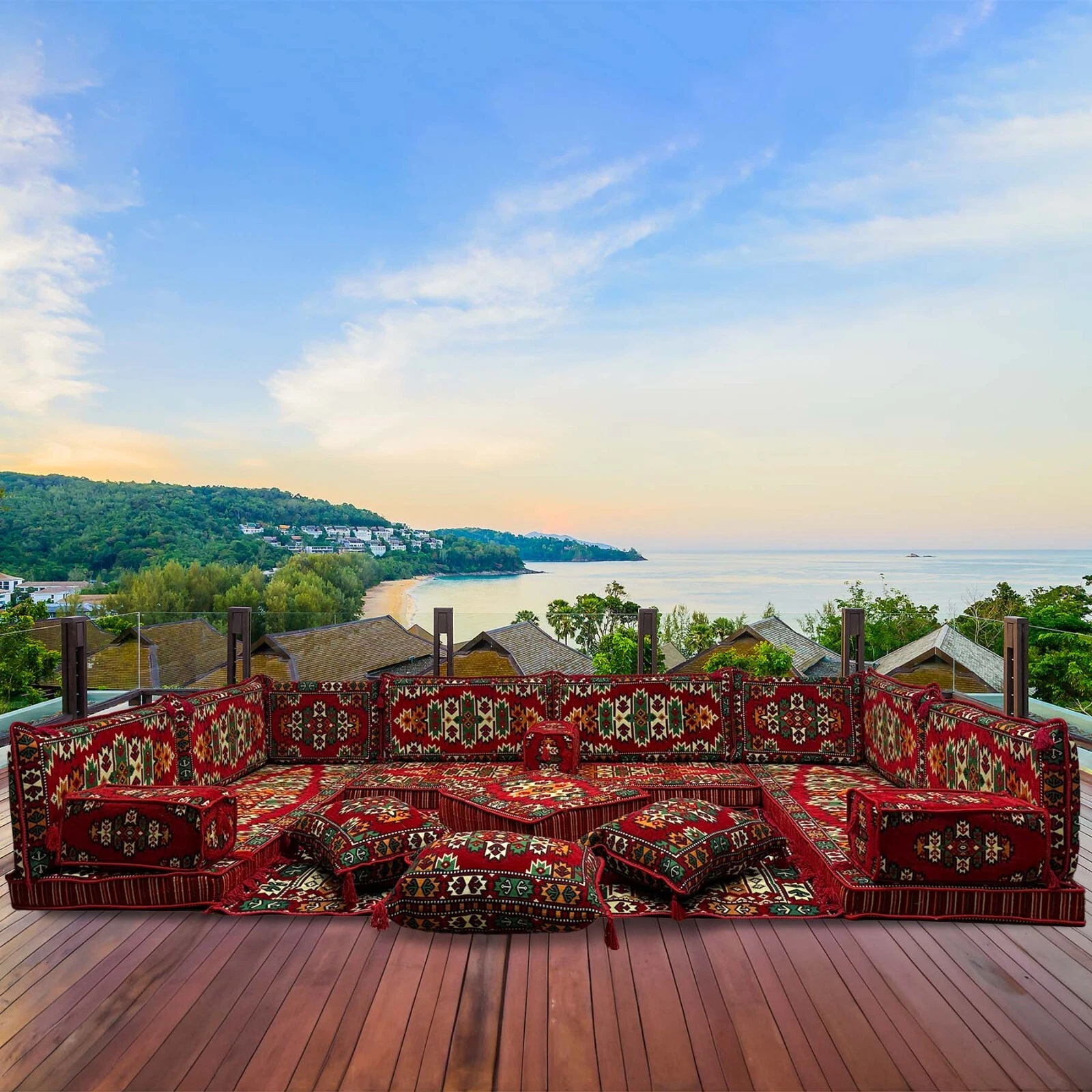 Oriental Seating Area, U Shaped Arabic Corner Majlis, Oriental Sofa