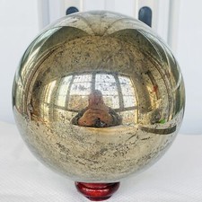 Natural Chalcopyrite Quartz Crystal Ball Energy Reiki Healing 3540G