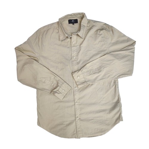 7 for All Mankind Mens Oxford Navy Button Down 100% Cotton Long