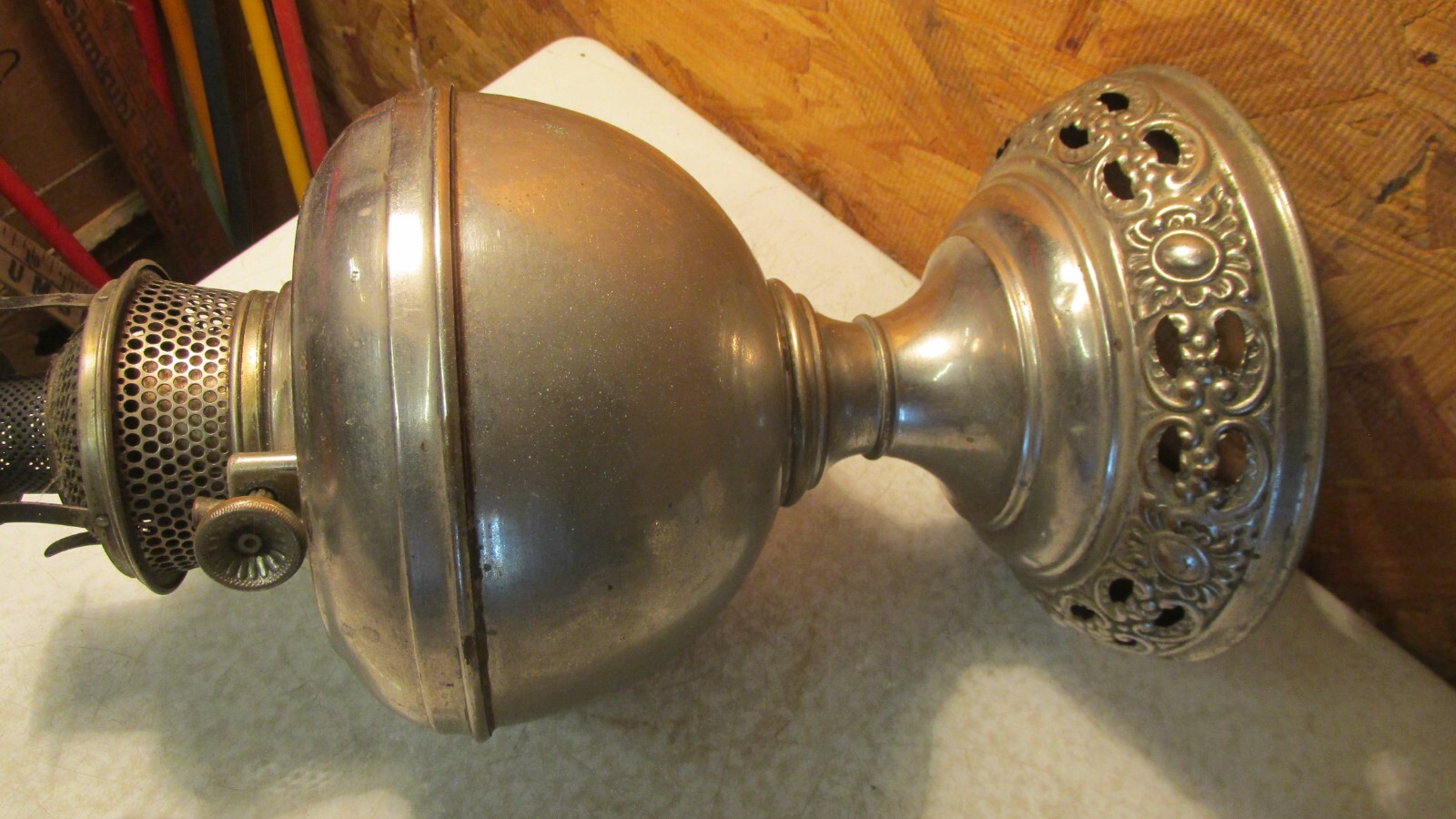 Antique Nickel Finish B & H Oil Lamp Parts eBay