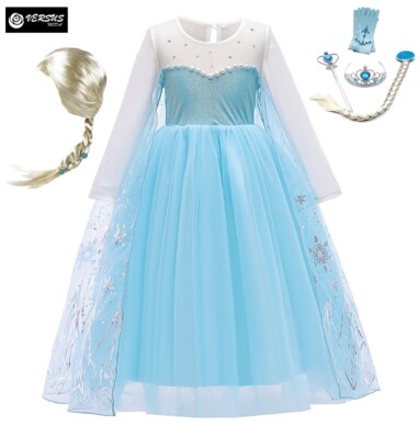 Frozen Vestido Carnaval Elsa Cumpleaños Como Elsa Traje Vestido FROZ067