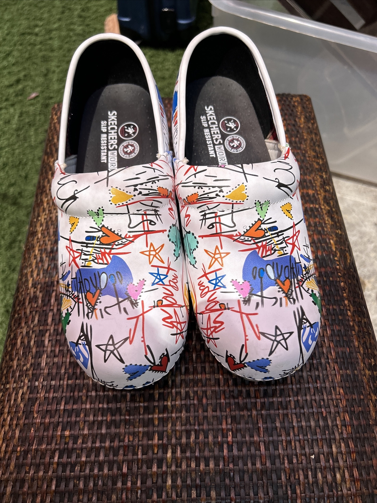 Women's Skechers Work slips resistant colorful Hearts Love Drawing