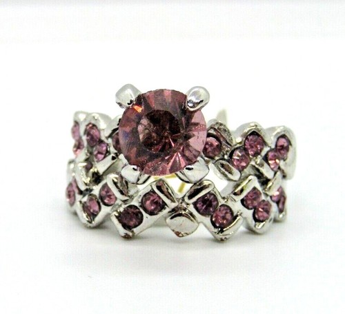 Beautiful PINK Topaz rings white gold plated large choice of designs & sizes UK - Picture 31 of 31