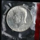1968 D Kennedy Half Dollar Coin from US Mint Set BU 40% Silver Cello 50 Cents