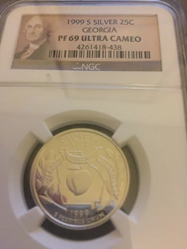 1999 S NGC PF69 ULTRA CAMEO GEORGIA SILVER QUARTER