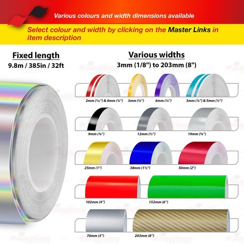3/4" Vinyl Pinstriping Pin Stripe Styling Tape Sticker 19mm FLUORESCENT GREEN - Picture 4 of 12