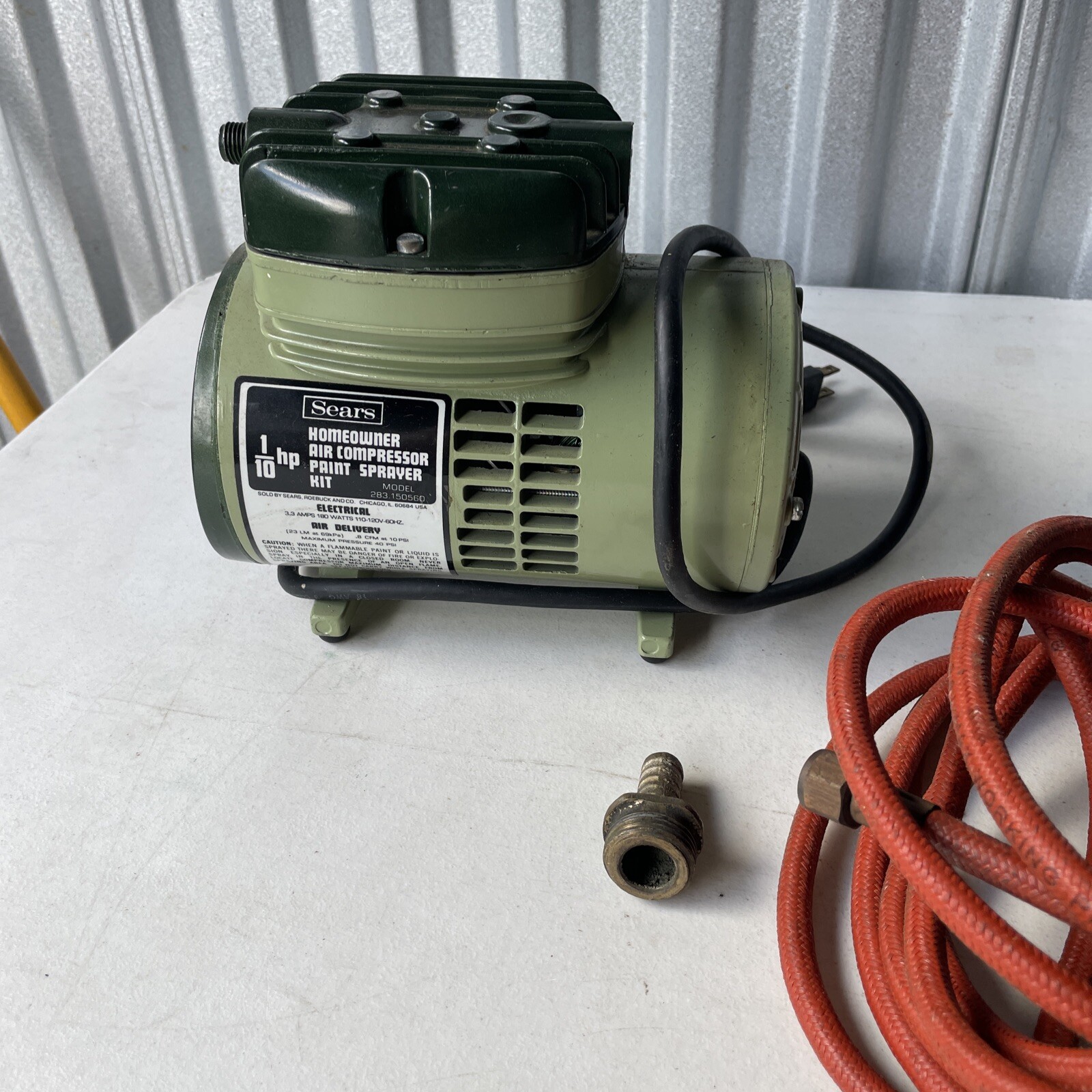 VINTAGE SEARS 1/10 HP HOMEOWNER AIR COMPRESSOR PAINT SPRAYER KIT eBay