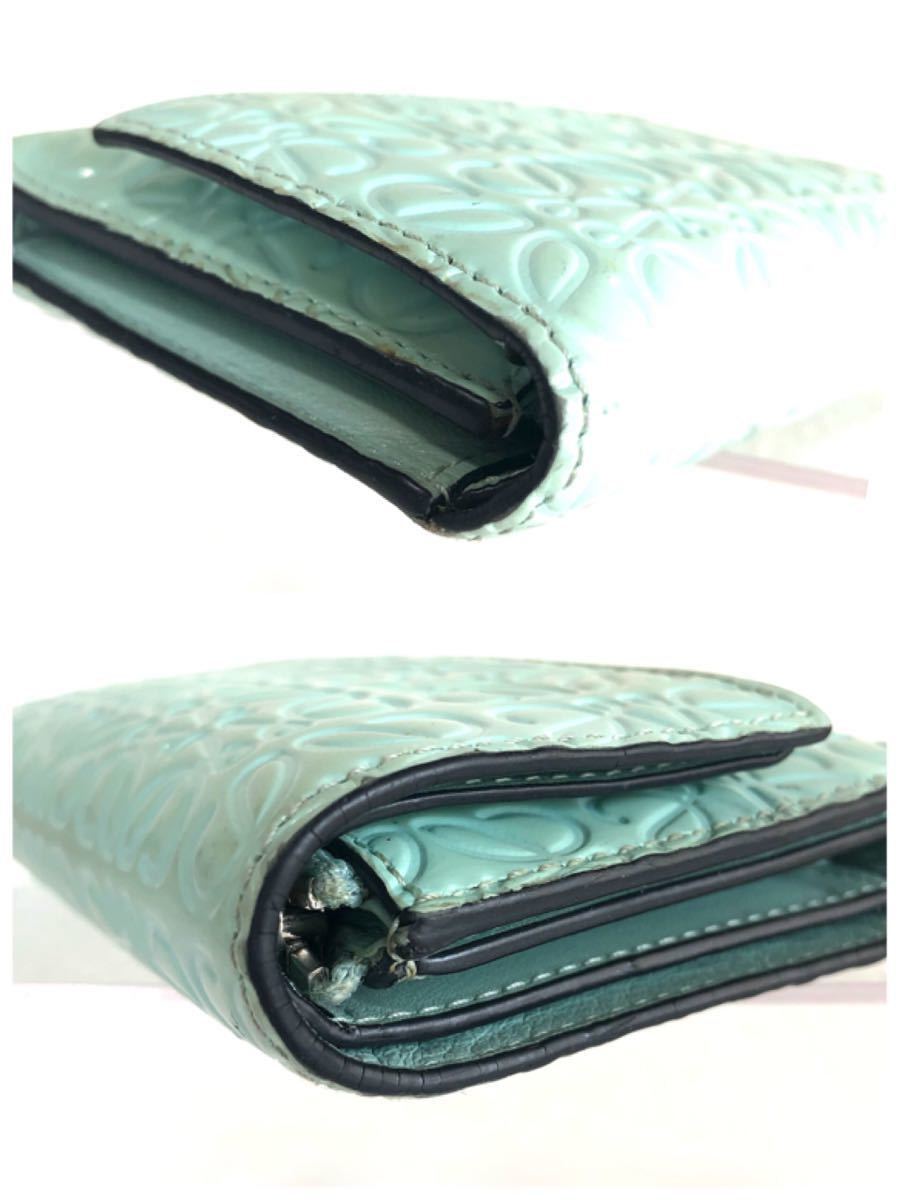 LOEWE Authentic Trifold Wallet Anagram Patent Leather Light LOEWE Authentic Trifold Wallet Anagram Patent Leather Light