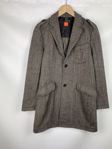 Hugo Boss men’s wool herringbone coat jacket size US 38 / EU 48 - Picture 2 of 24