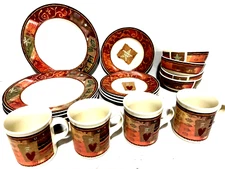 Pfaltzgraff Holiday Spice 16 Piece Set (4 Place Settings) Plates & Bowls & Mugs