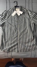 Lacoste Slim Fit Checked Poplin Shirt MC CH5266 51 BUG Green, Blue Striped