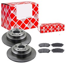 FEBI BILSTEIN Bremsscheiben Voll hinten + Bremsbeläge für Subaru Forester SG GG