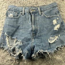 Levi's High Waisted Mom Denim Shorts Distressed size 28 Act 29w