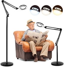 10X Magnifying Glass with Light and Stand LED Desk Lamp for Craft Hobby
