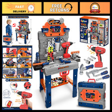 Kids Tool Bench Set with Electric Drill, 132 PCS Toddler Tools, Birthday Gift fo