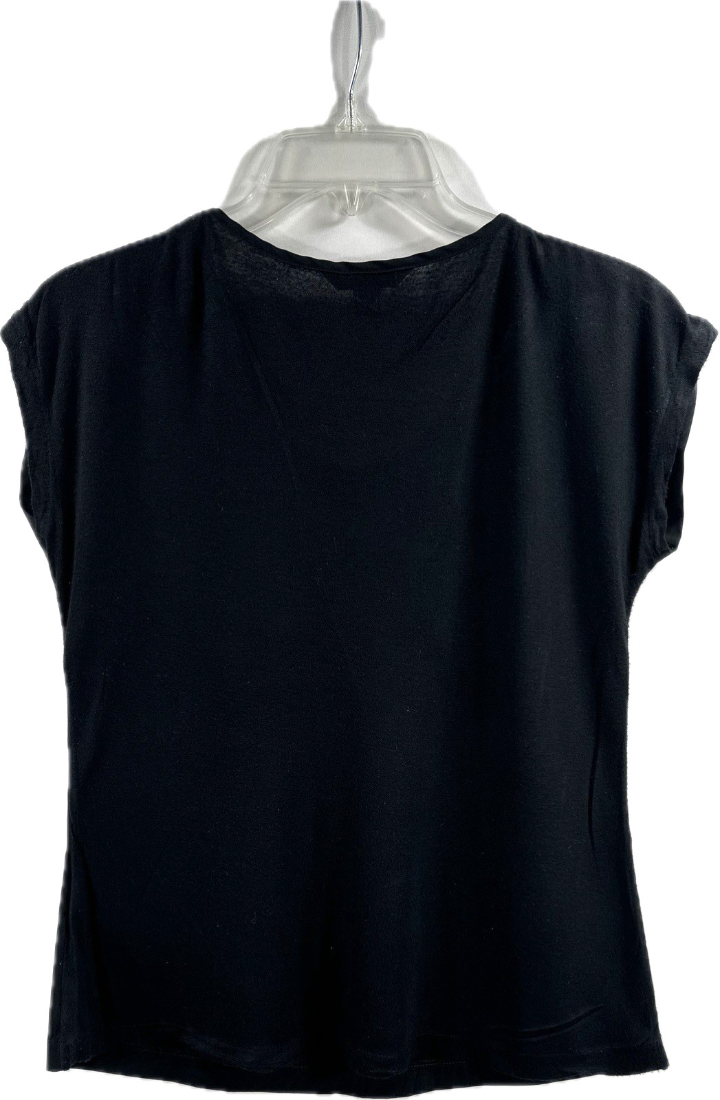 Banana Republic Pullover Top Solid Black Ruffle F… - image 3