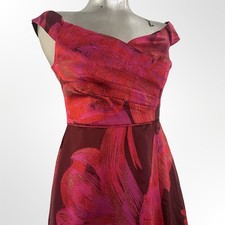 Adrianna Papell Floral Jacquard Off-Shoulder Gown