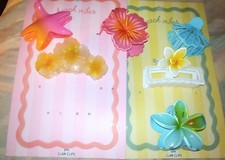 6 Beautiful Beach Vibe Large Hair Claw Clips New Starfish Hibiscus