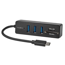 Nedis, Hub USB-C con 5 Puertos USB 3.2 Gen 1 y Lector de Tarjetas SD / micro SD