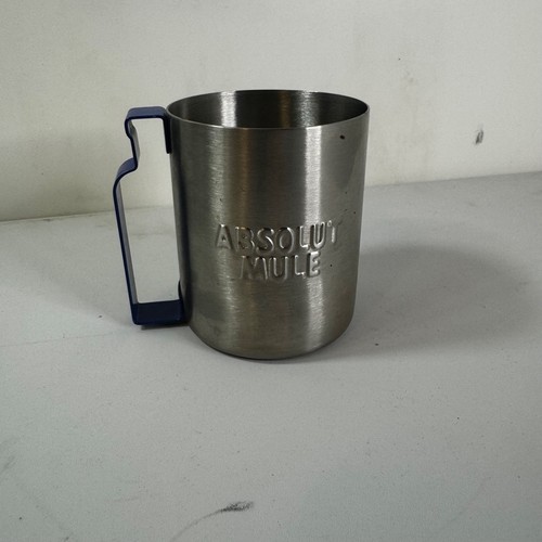 Absolut Mule Stainless Steel Moscow Mule Mug Blue Handle Barware Cup