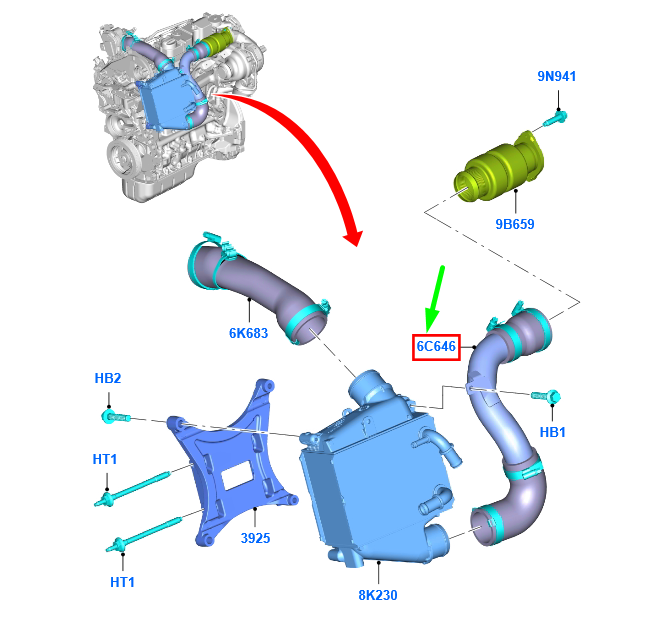 FORD MONDEO MK5 Intercooler Lower Air Duct 1786196 CV61-6C646-BC NEW GENUINE