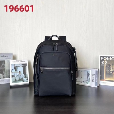 Tumi Voyageur Halsey 196601 Black Nylon Backpack - Black Zip Travel Laptop Bag