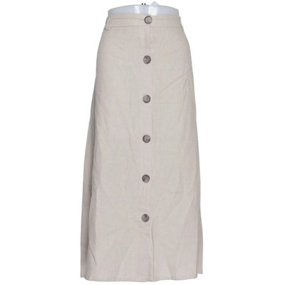 Isolde, Rock, Größe: 46, Beige, Leinen/Viskose, Einfarbig, Damen #EEf