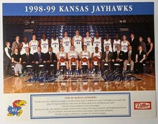 1998 1999 KANSAS JAYHAWKS BASKETBALL PHOTO SCHEDULE CARD VINTAGE KU BASKETBALL